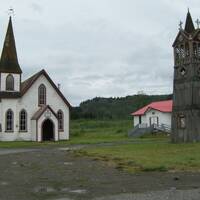 kerken in een First Nation dorp