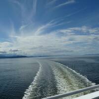 Vanaf de ferry naar Vancouver Delta