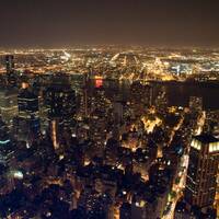 New York bij Nacht vanaf Empire State Building
