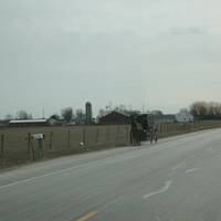 Amish op het platteland in Indiana