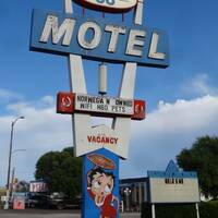 Het motel waar we slapen in Seligman