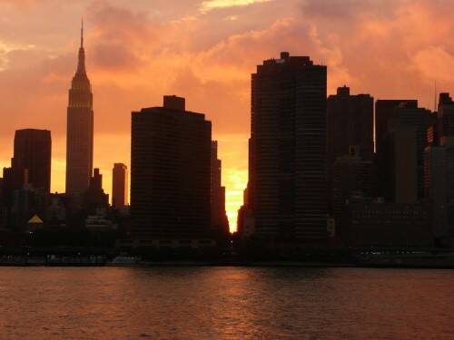 New York bij zonsondergang