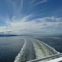 Vanaf de ferry naar Vancouver Delta