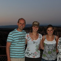 Familie in Bryce Canyon by night