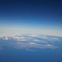 De noordpool vanuit het vliegtuig