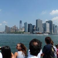 Vanaf de boot skyline Manhattan