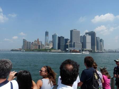 Skyline Manhattan vanaf de boot