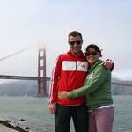 Steef en San voor de Golden Gate