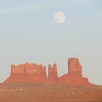 Moonrise over Monument Valley