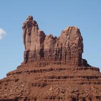Nog een rotsformatie in Monument Valley