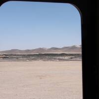 De Mojave Desert door de deuropening