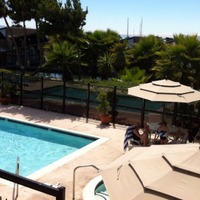 Ons uitzicht in San Leandro, hotel Marina Inn