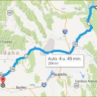 Route van West Yellowstone naar Twin Falls