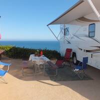 Uitzicht camper Malibu Beach RV Park