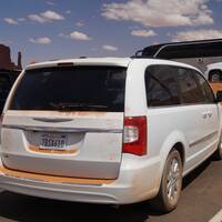 Onze auto na de selfguided tour van Monument Valley