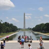 Washington; Washington Monument, gezien vanaf het Lincoln Memorial