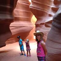 De meiden in Antelope Canyon