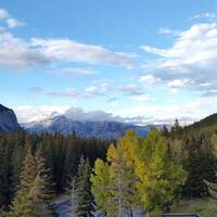 Uitzicht vanuit onze kamer (Banff)