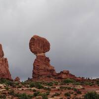 Balancerende rots in Arches N.P.