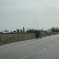 Amish op het platteland in Indiana