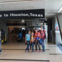 Overstap op het vliegveld van Houston