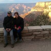Hans & Tien bij de Grand Canyon bij zonsondergang