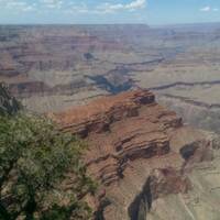 Panorama van de Grand Canyon met een glimp van de Colorafo riviet