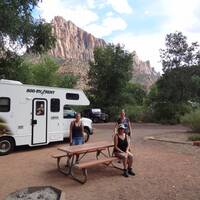 Zion national park, onze camperplek