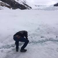 Getting rejuvinating water from the glacier