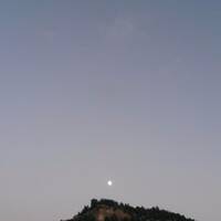 Maan boven de camping in Zion.p