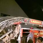 Ladderwagen onder het puin vandaan gehaald, staat in 9/11 museum