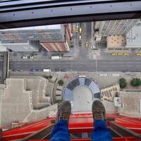 160 meter down on glass