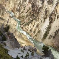 Waterval bij de Canyon van Yellowstone river