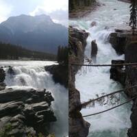 Links athabasca en rechts Sunwapta Falls