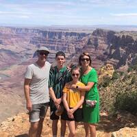 Happy family in Grand Canyon