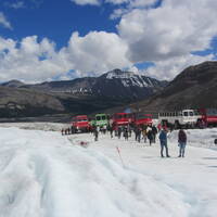 Explorers op de gletscher