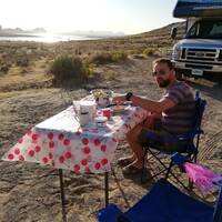 Breakfast.... Lone Rock beach campground